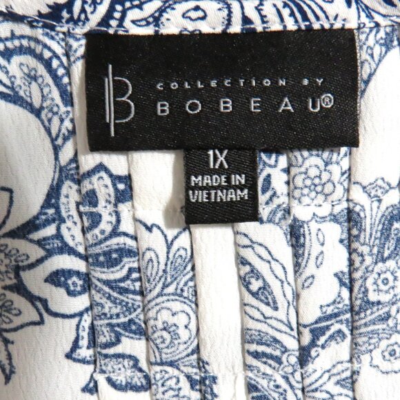 BOBEAU Paisley Blouse Size 1X - Picture 6 of 8